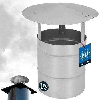 Stříška kouřová na komínové potrubí pozinkovaná stříbrná 170 mm