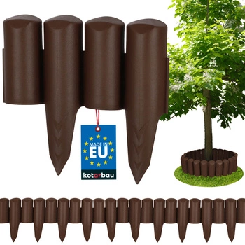 Zahradní plůtek plot plastový zatloukací hnědý 2,5 m