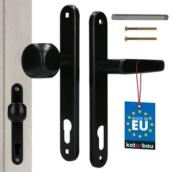 Dveřní klika hliníková dlouhá hřídel s vložkou černá 90 mm