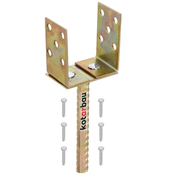 Základna sloupu s tyčí 0-125 u kotva do zdi - Barva zlatá