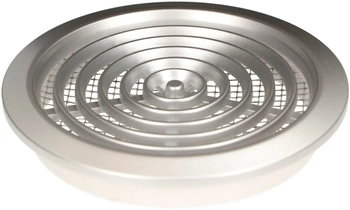 Větrací mřížka kulatá fi 80 mm se síťkou - Barva saténově stříbrná