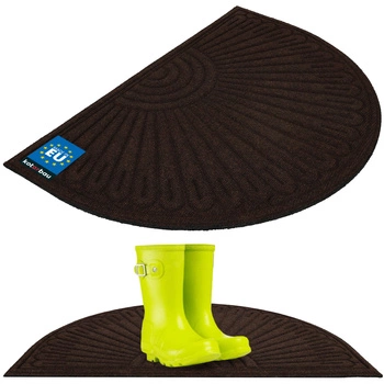 Rohožka na boty protiskluzová půlkruhová hnědá 60x90 cm