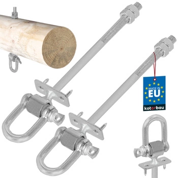 Hákový závěsný hák s okem upevnění pro dřevo beton m12 190 mm sada 2 ks.
