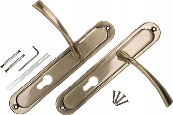 Klika dveřní na vložku dlouhá štít patina 72 mm - Barva patina