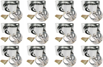 Nábytkové otočné kolečko průhledné 35 mm - 12 ks.