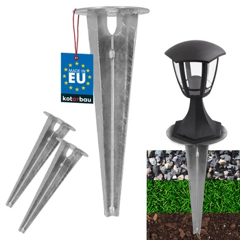 Podstavec pro zahradní svítidla zapuštěný do země kotevní 115 mm sada 2 ks.