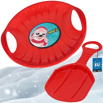 Sáně jablíčko na sjíždění po sněhu červené sada 2 ks.