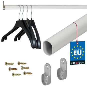 Tyč do skříně na oblečení lakovaná bílá 150 cm