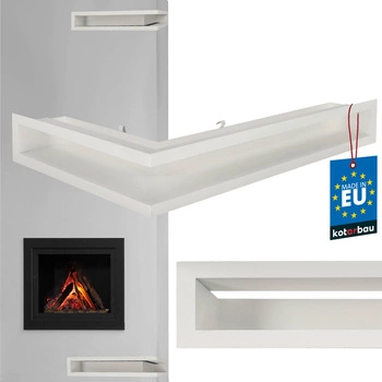 Luft rohová pravá krbová mřížka bílá ocelová 60x40 cm