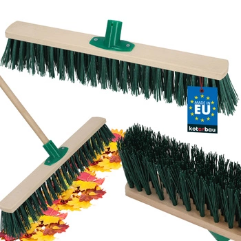Štětka koště dřevěné na listí podlahy dlaždice nylon 50 cm
