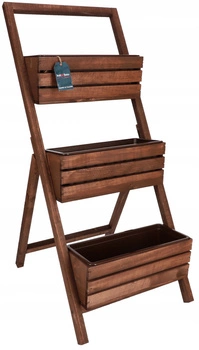 Zahradní záhon 3 balkonové květináče s vložkou hnědé 105 cm kotarbau