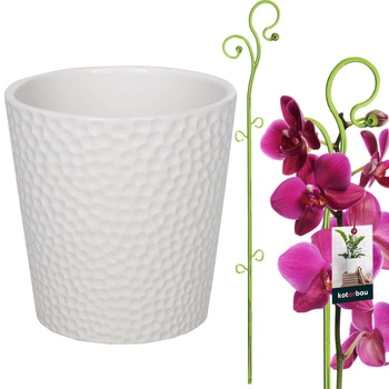 Květináč keramický bílý 11 cm