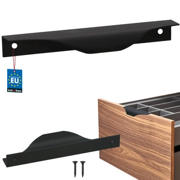 Hranatá nábytková úchytka moderní hliník matná černá 128 mm