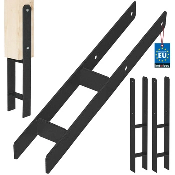 Základna sloupu h pro zabetonování pozinkovaná černá 80 mm sada 2 ks.