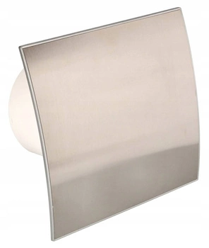 Domácí koupelnový ventilátor fi 100mm panel stříbrný