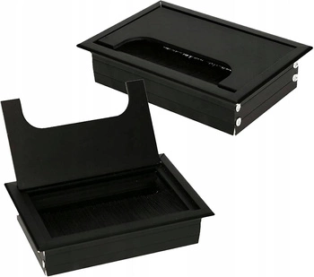 Hliníkový kabelový průchod černý 120x80 mm - sada 2 ks