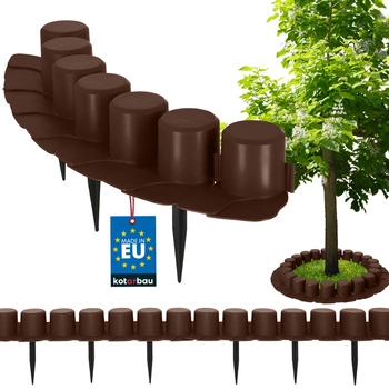 Okraj trávníku obrubník s nájezdem plastový zatloukací hnědý 4 m