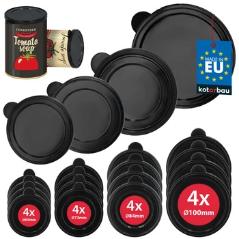 Poklička na plechovku víčko 100/84/73/65 mm sada 16 ks.