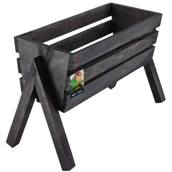 Stojící dřevěný květináč černý 40 cm