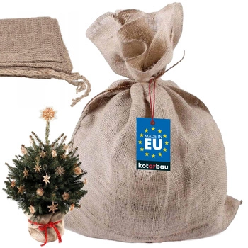 Jutový pytel přírodní skladování vánočních stromků kotarbau
