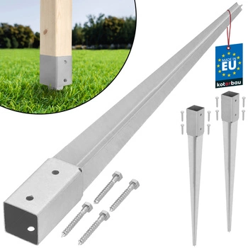 Podstavec pod sloup kotevní do země ocelový 45x45x600 mm sada 2 ks.