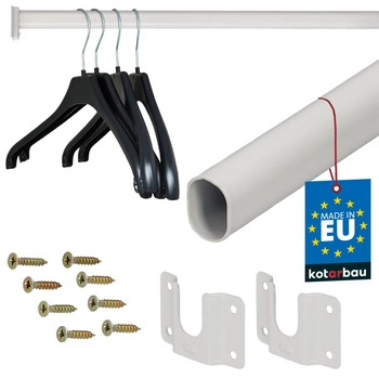 Tyč do skříně na oblečení lakovaná bílá 100 cm