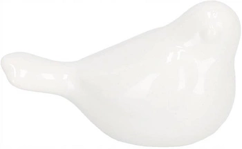 Pták dekorativní figurka keramická bílá